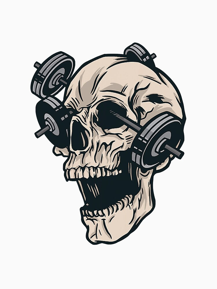 Skull Workout Motivational Gym by GingerHairArt