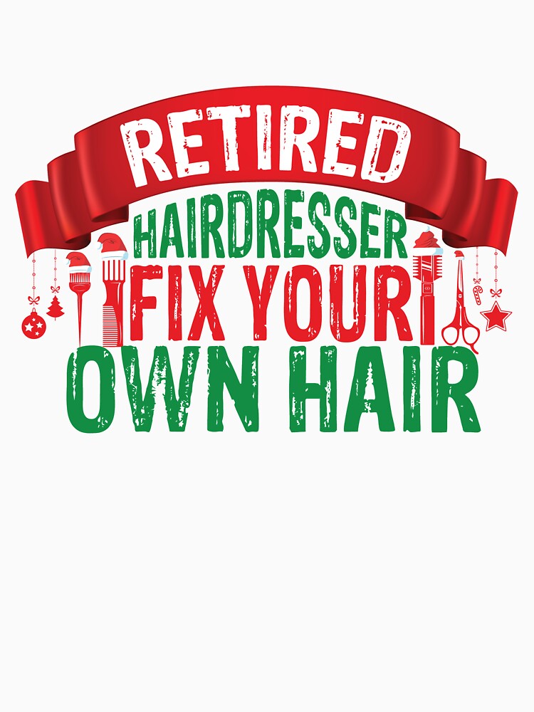 Retired Hairdresser With Santa's Hat Funny Christmas Hairstylist by patroart