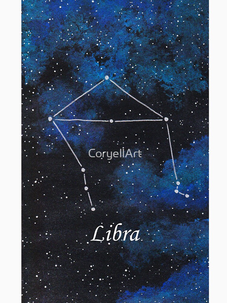 Libra Zodiac Sign Space Painting by CoryellArt