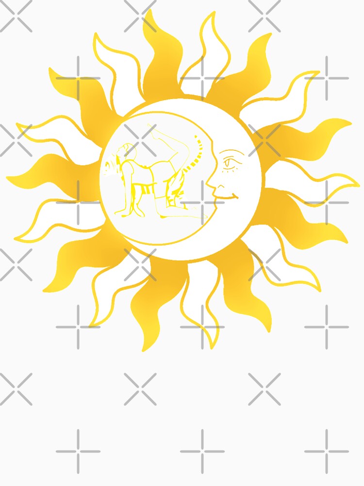 Tiger Yoga Pose With Sun And Moon by TeesFashion