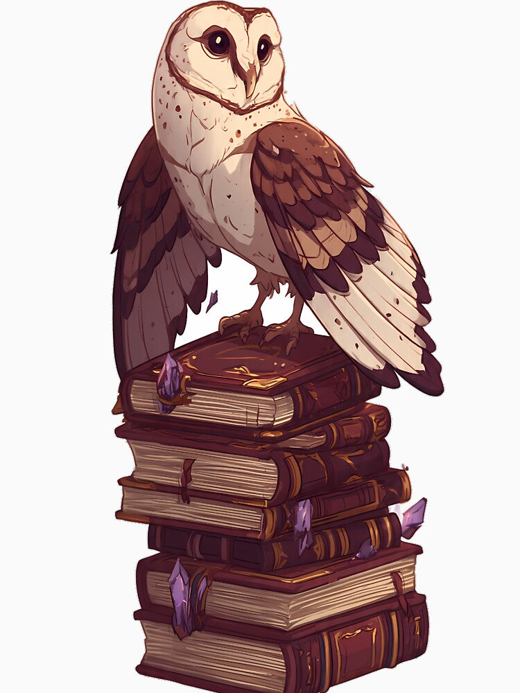 Owl Spellbook Stack Perch by IllumeInk