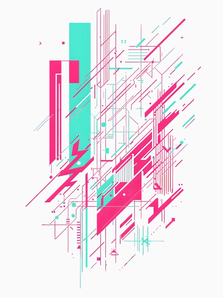 Neon Cyber Circuit Burst by PalmixArt
