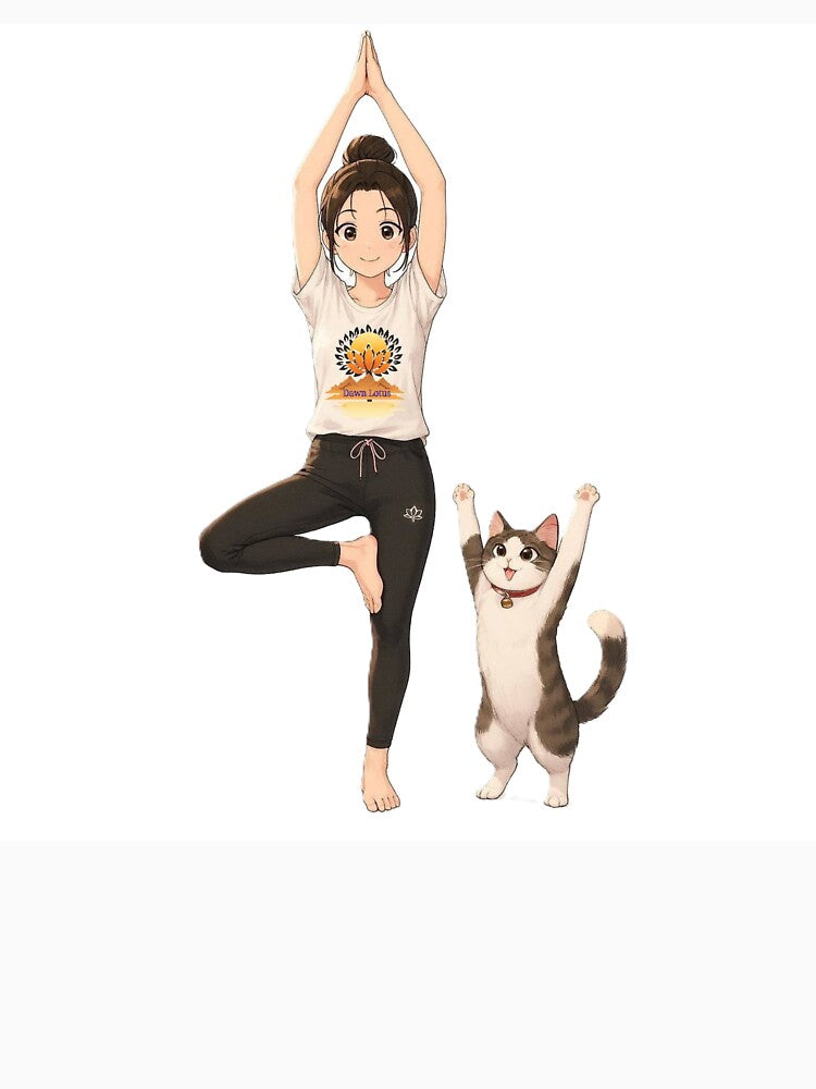 Rooted Together – Vrikshasana & Curious Cat by dawnlotus
