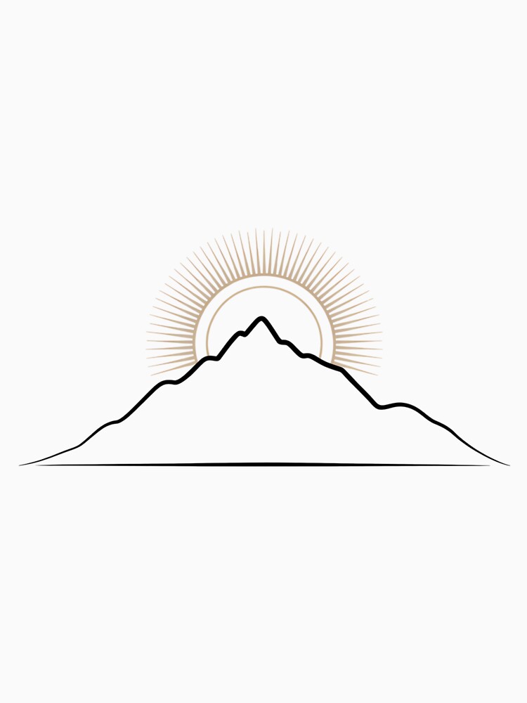 Minimalist Mountain Sunrise – Nature Landscape Art by ArtByYunus