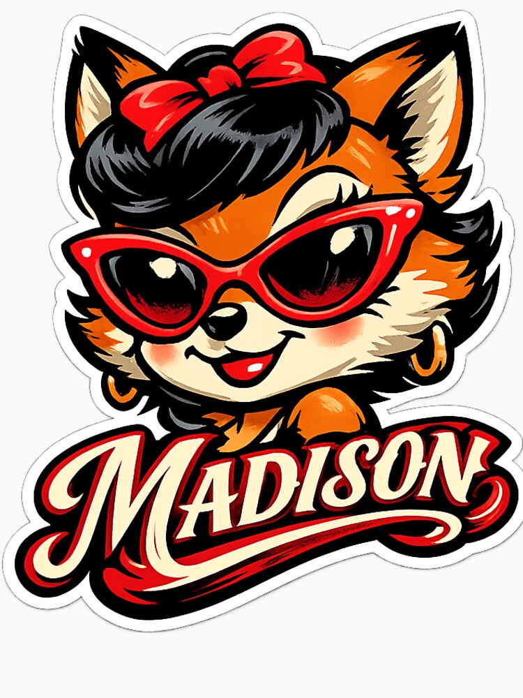 Madison – Cute Fox Name Mascot by AlexLineArt