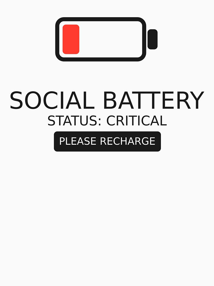 Social Battery Low - Critical Status Aesthetic by VisualZenith
