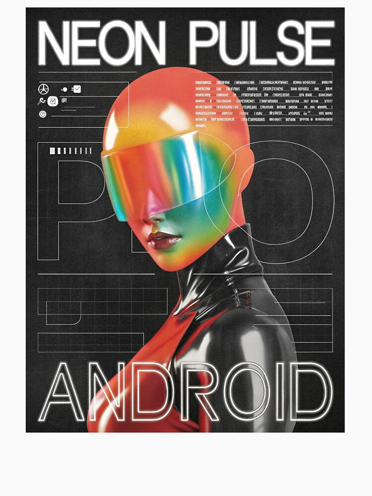 Neon Pulse Android: Female Cyber Figure by Raw-Ink
