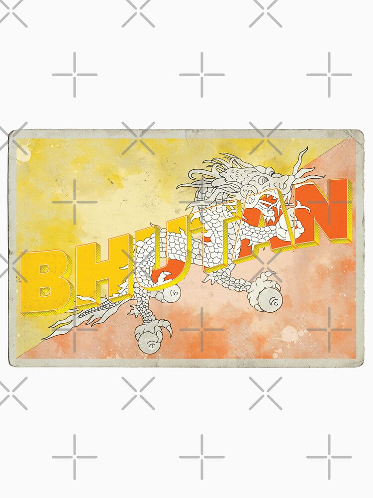 Bhutan Vintage style retro souvenir by DeveloperProp0