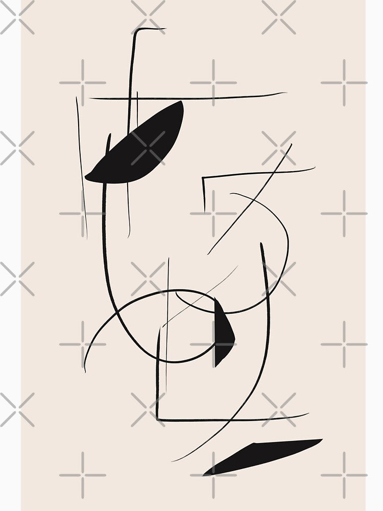 Mid-century modern abstract design. Black on cream. by PandaAvenue
