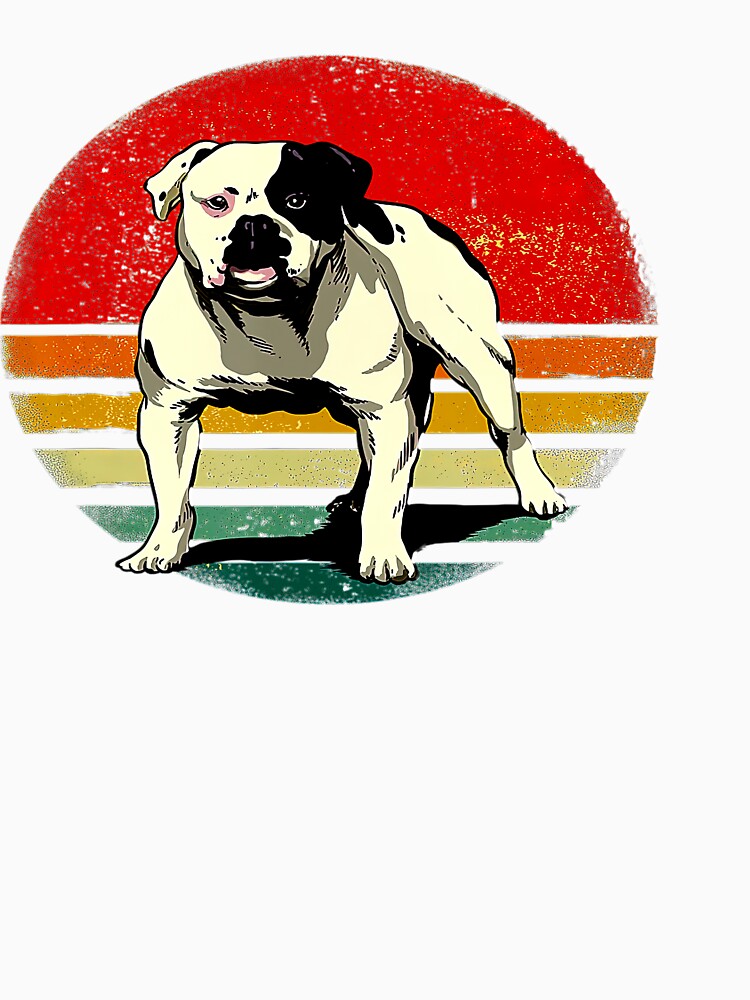 American Bulldog Dog Lover Retro Vintage 70s Dog Pet Tee Gift Love by BargerStore