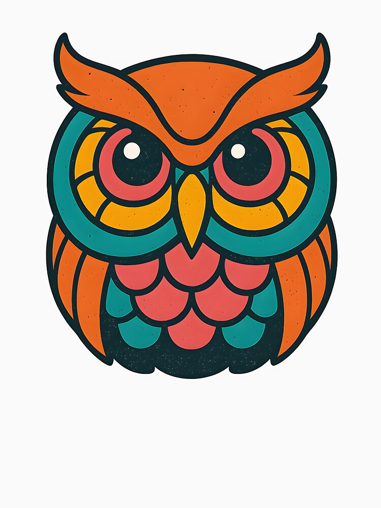 Retro Owl – 70s Geometric Design by Sunset Syndicate