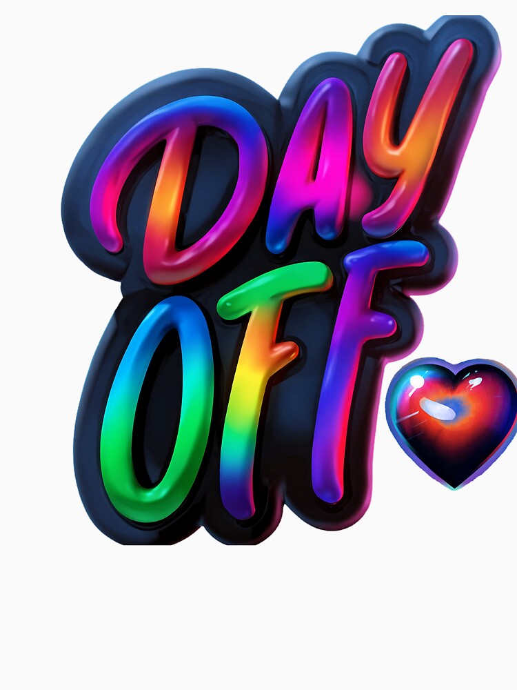 Day Off Rainbow Typography Design – Colorful Retro Neon Lettering Art by IMuDesigner