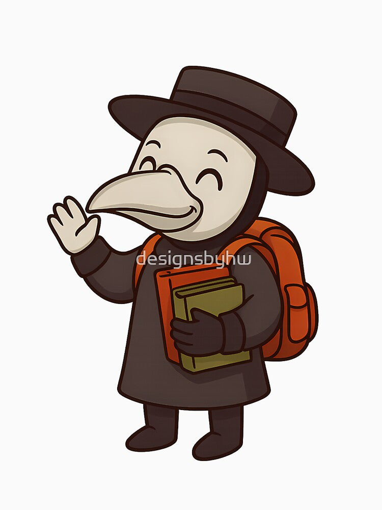 Back-to-School Plague Doctor – Cute Spooky Student Design by designsbyhw