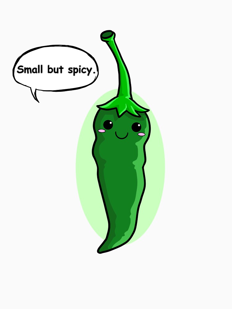Small But Spicy Funny Chili Pepper Pun – Cute Cartoon Food Sticker by RositaArtStudio