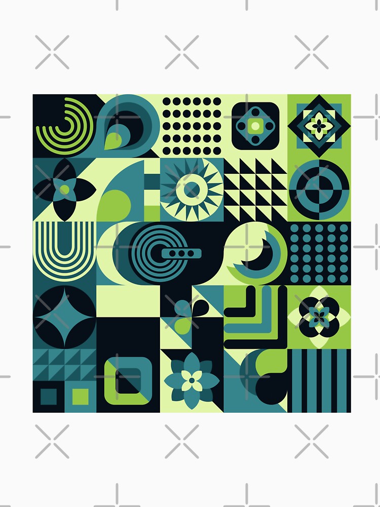 Mid century modern seamless pattern green by vianahline
