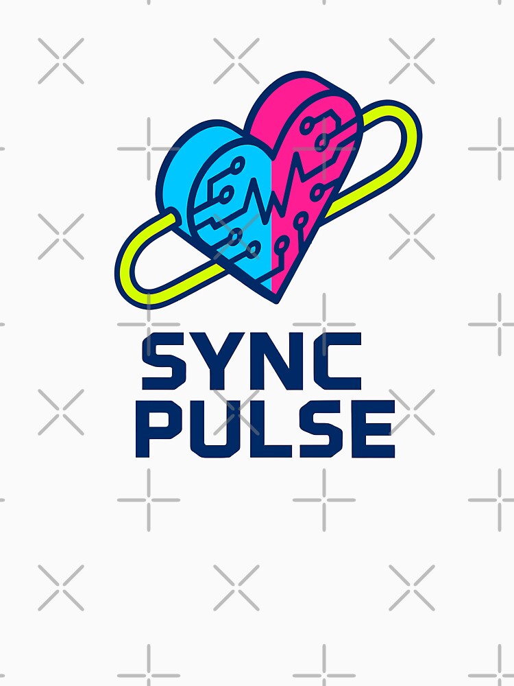 Neon Sync · Digital Pulse — Tech Heart Connection Design by DSGIN4YOU