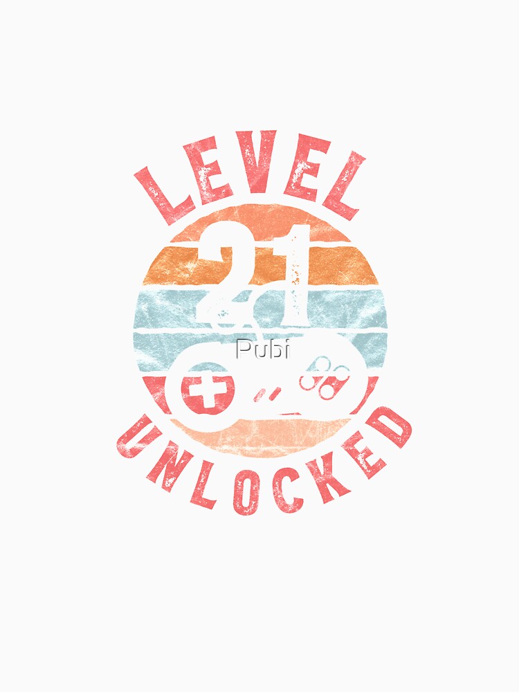Level Up Gamer Player 21 Birthday Gift by Pubi