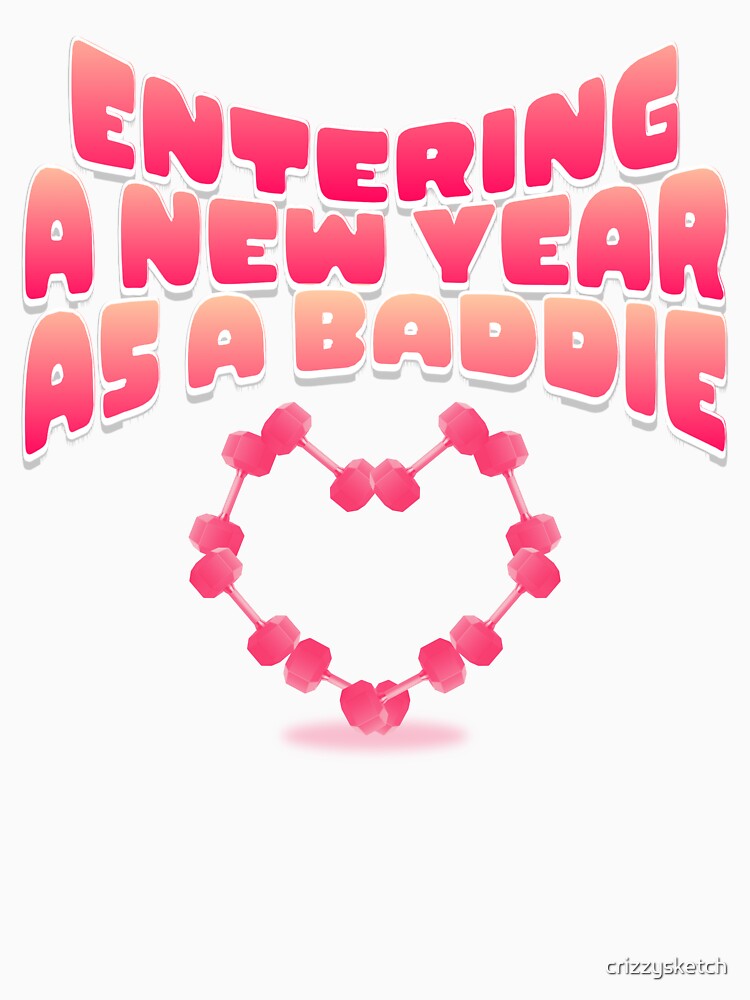 Entering a New Year as a Baddie – Pink Dumbbell Fitness Typography by crizzysketch