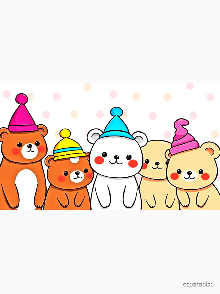 Party Bears in the Color – Retro Art Print by Earth Nature Creations