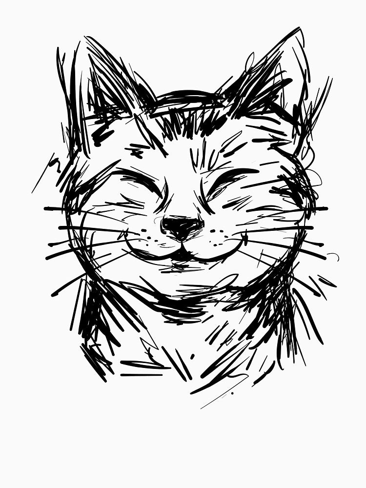 Whimsical Cat Line Art Sketch by lando218