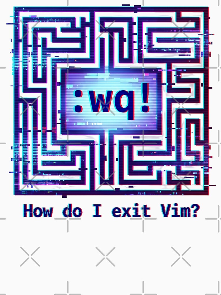 How Do I Exit Vim? Funny Glitch Art for Programmer by chattsuede