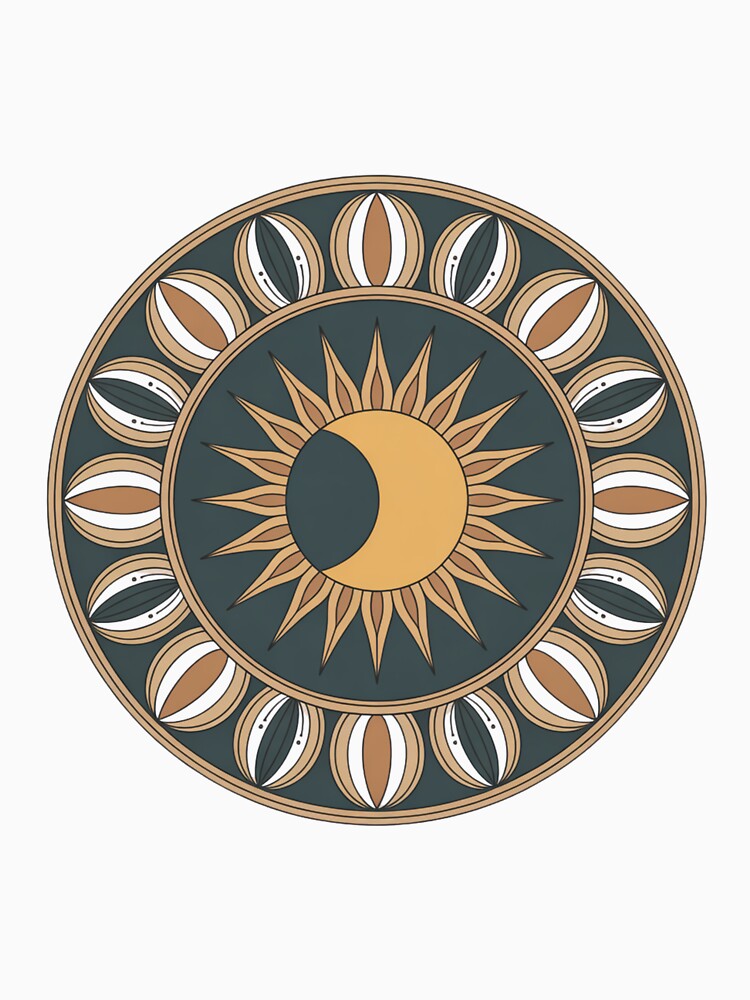 Celestial Sun and Moon Mandala – Mystical Design by ArtByYunus