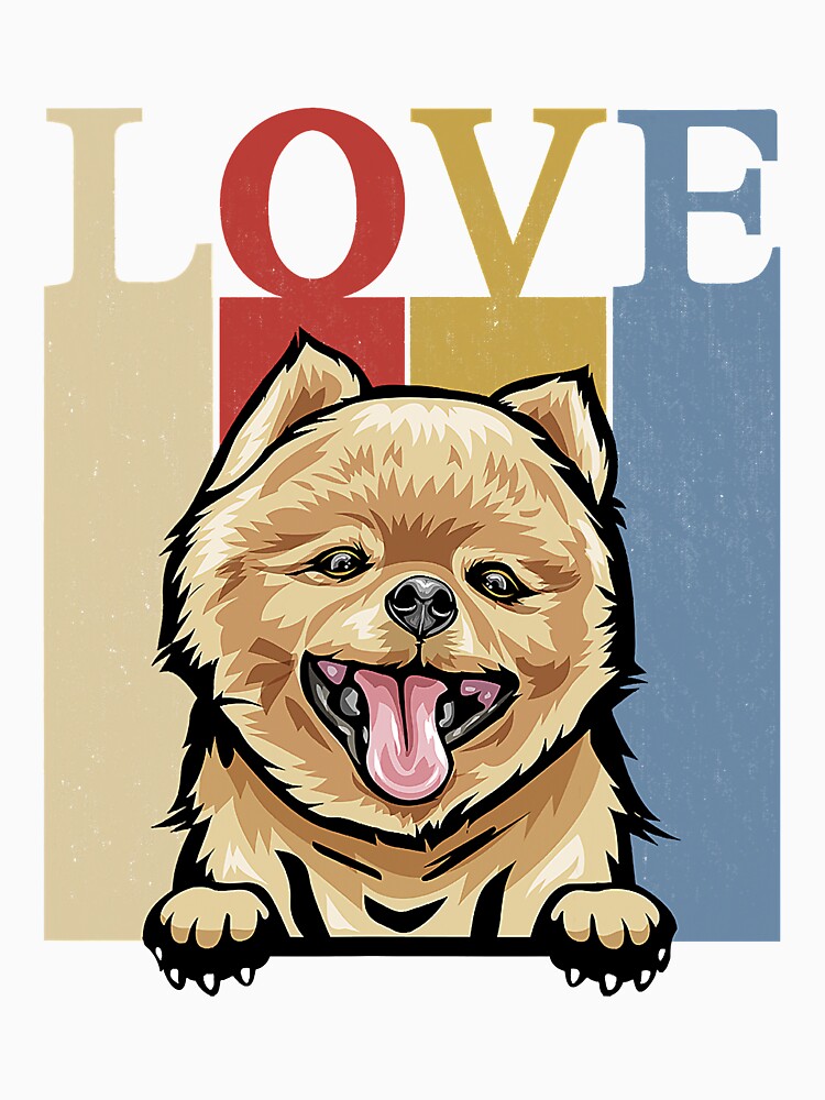I Love My Pomeranian Vintage Retro Dog Mom Dad Pet Lover by JeffreyShultz
