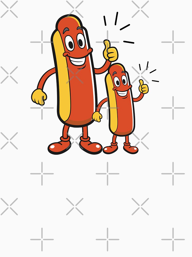 Tasty Hotdog funny fast food  cartoon seamless patterned illustration by HippoInkStudio