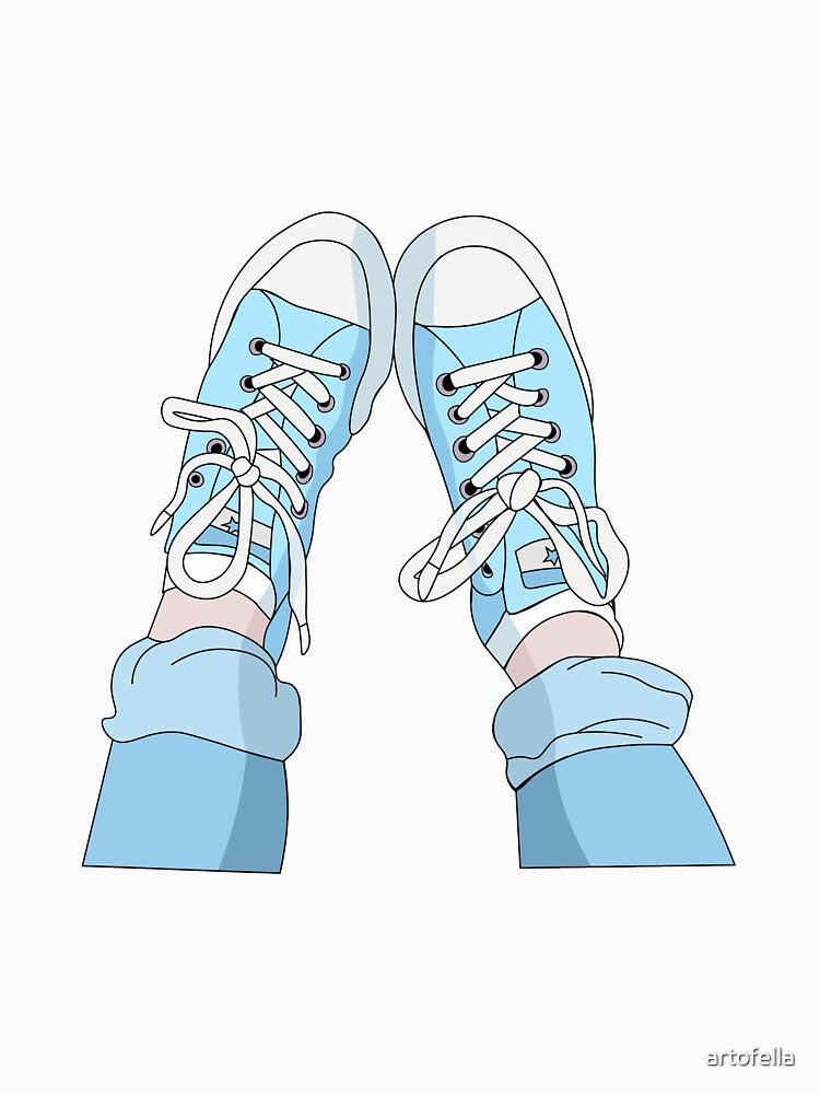 Pastel Blue Converse by artofella