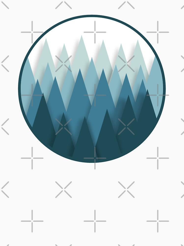 Minimalist Mountain, Forest, Into the Wild, Mountain Illustration by bluesky26