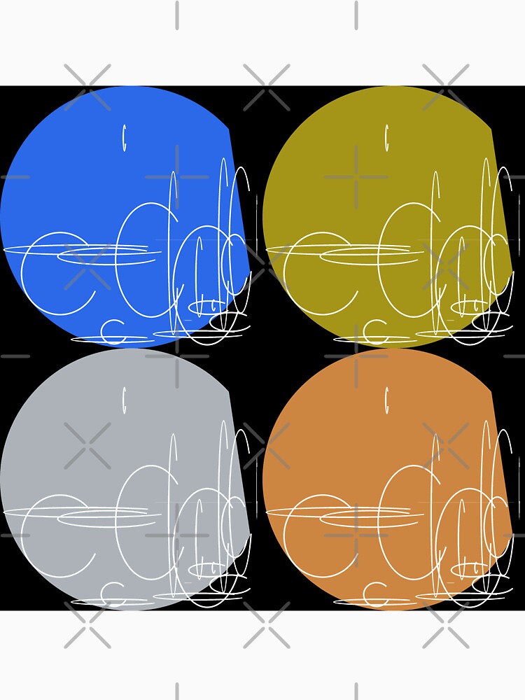 Abstract line art, geometric shapes,  polygon and circles lineart collection  (colored) #66 by Henri Le Vatius