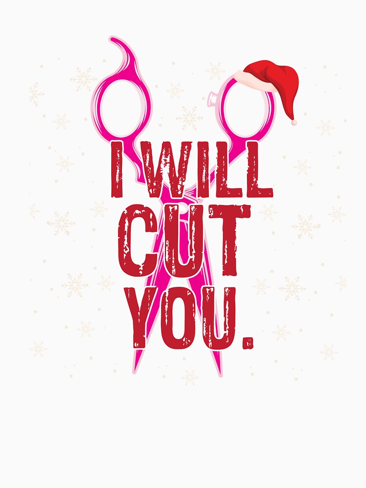 Hair Cutting Scissors with Santa's Hat Funny Christmas Hairstylist by patroart