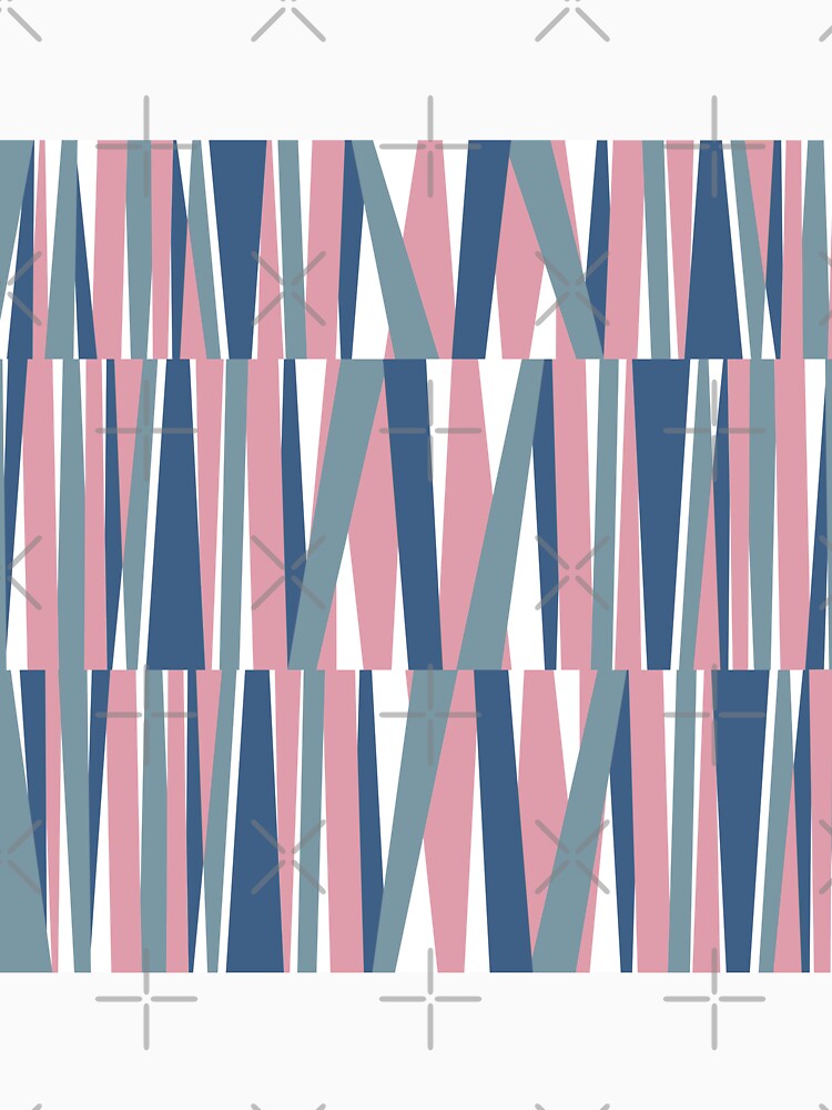 Retro Angular Stripes Pink and Blue by QuestingPixel