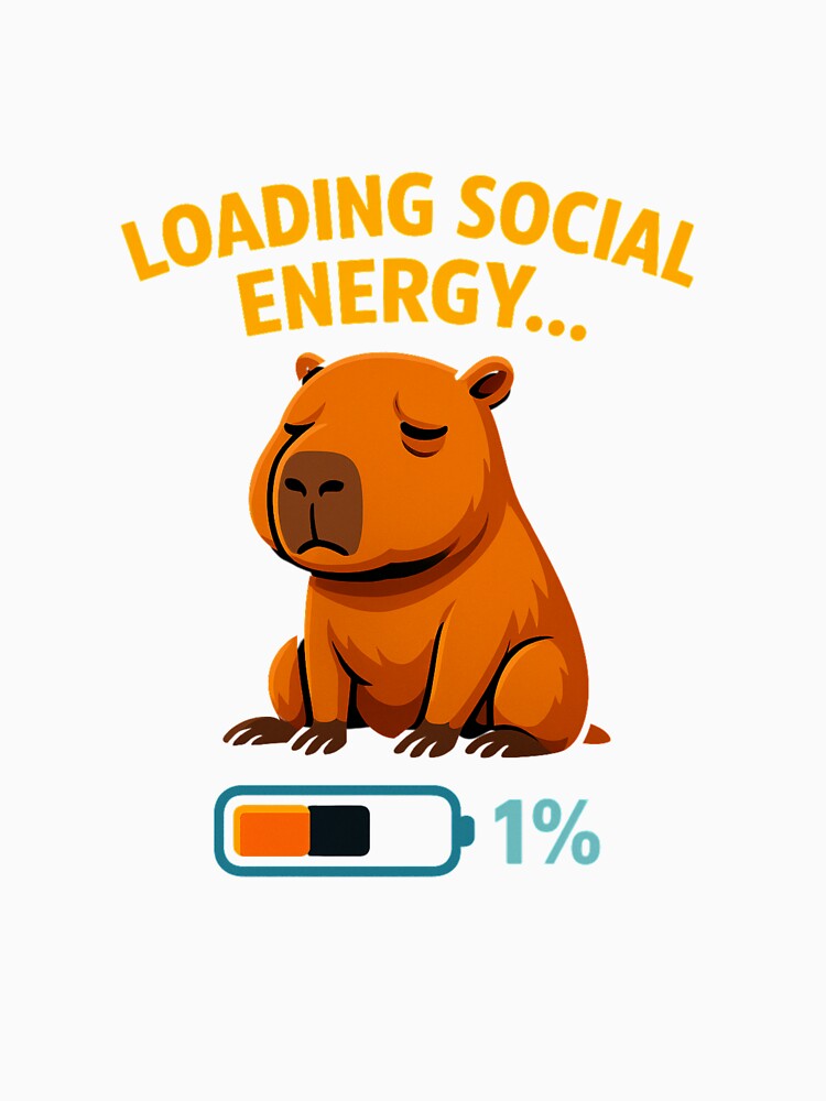 Loading Social Energy – Low Battery Capybara Meme Design by MOAVE-Design