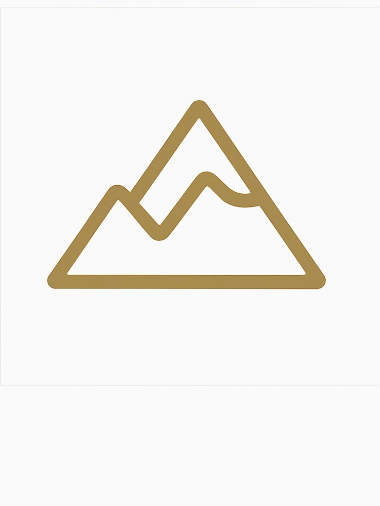 Minimal Gold Mountain – Adventure Hiking Line Art by PunchDrop