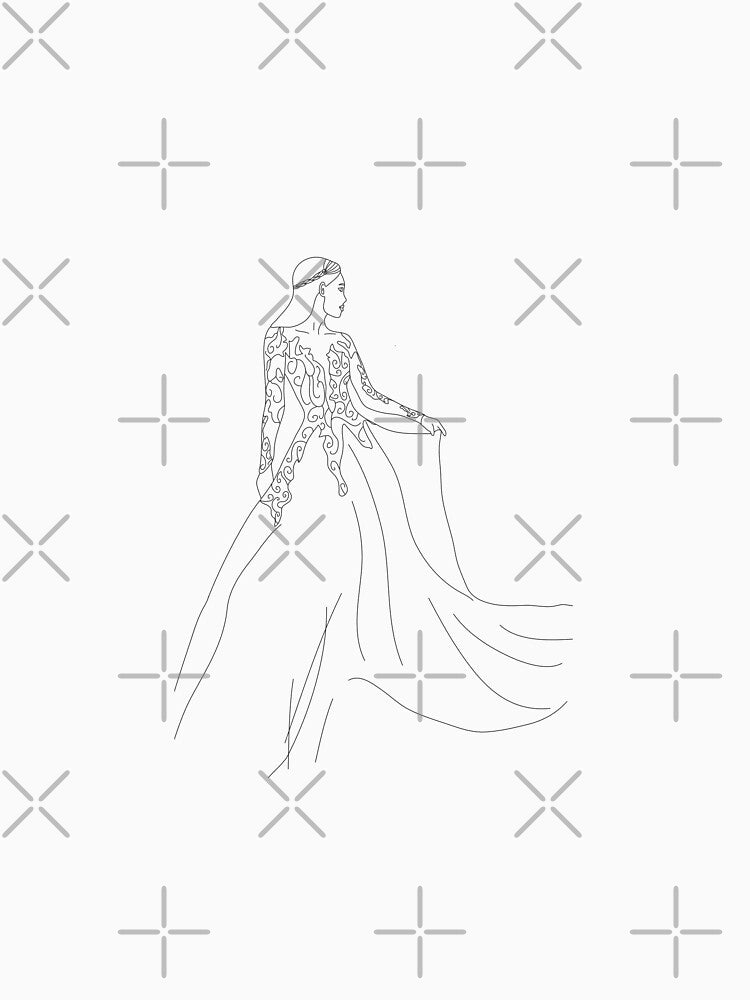 Floral Bride Line Art by wallflowerbee