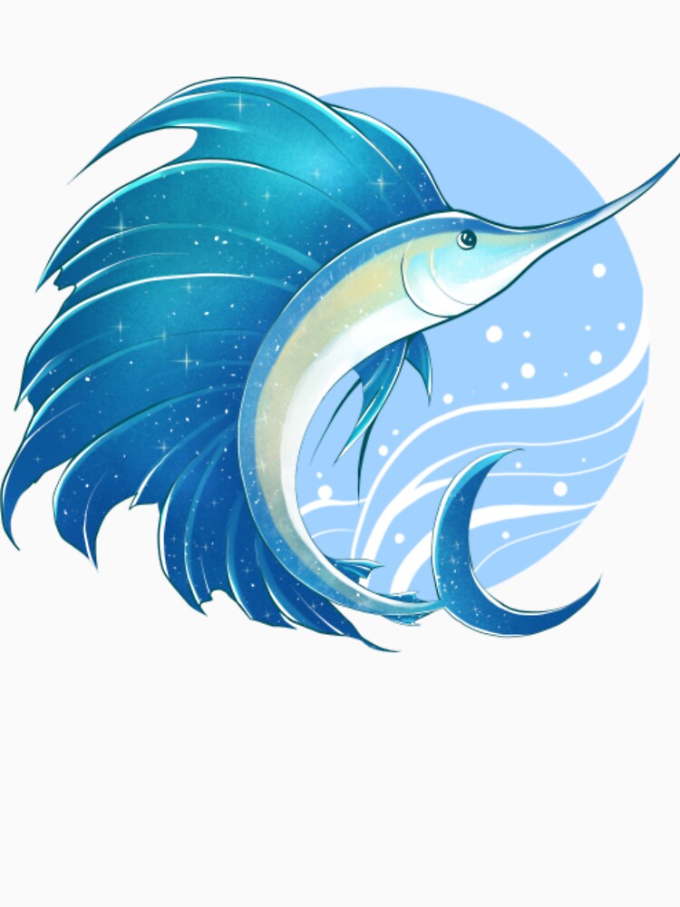 Magical Blue Galaxy Sailfish Ocean Art by RamneekFraty