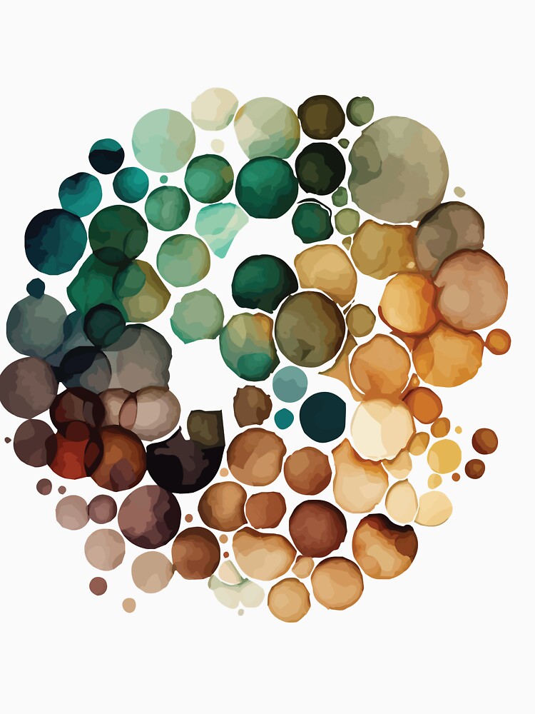 An Earth Tone Circle of Circles Watercolor design- Boho Chic Patterns by GVRDesign
