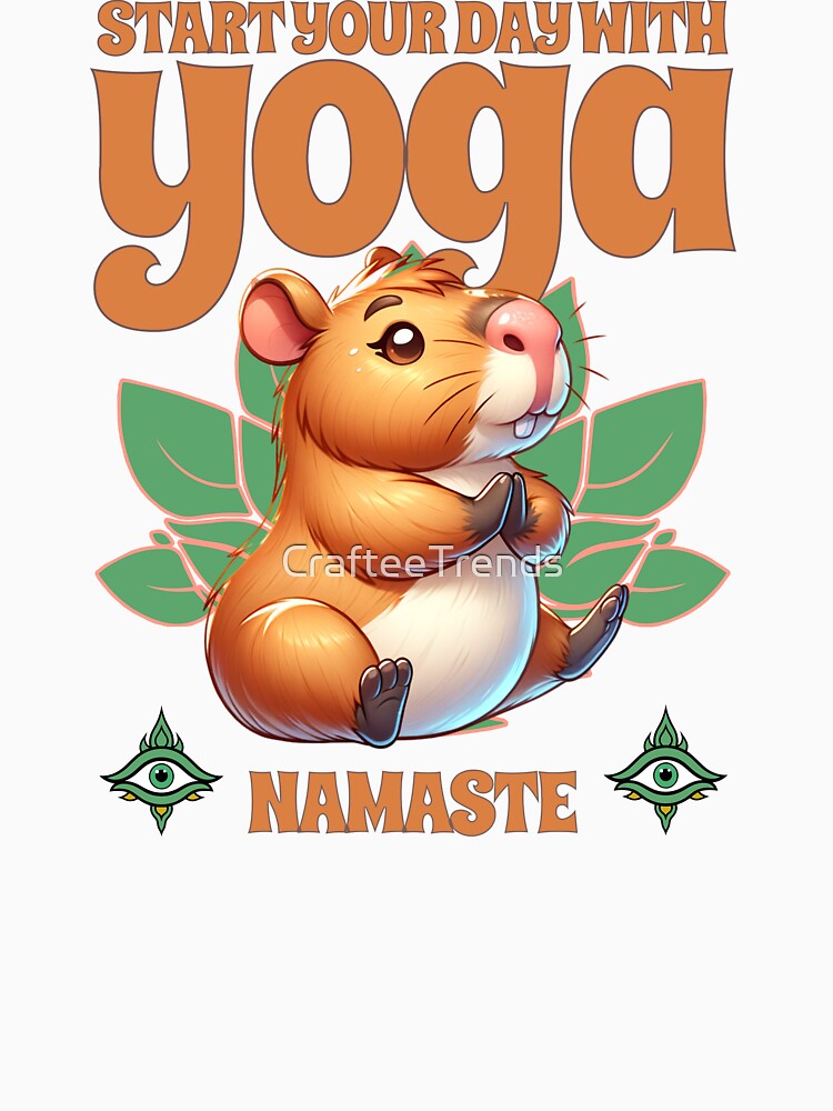 Namaste Capybara Yoga Unisex T-Shirt - Start Your Day with Positive Vibes by CrafteeTrends