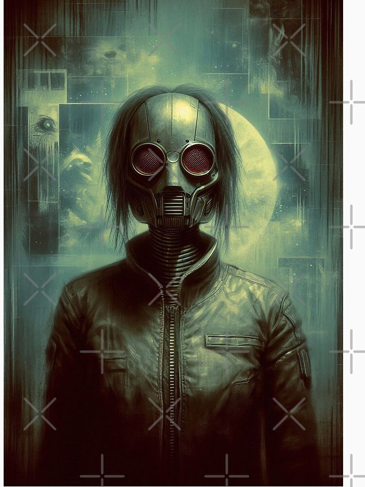 Cyberpunk Gas Masked Character – Futuristic Dystopian Artwork by MarinaFila