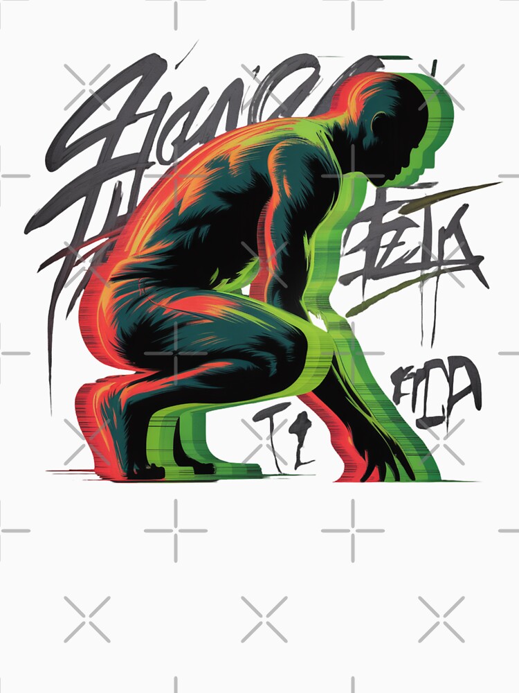Neon Glitch Runner Silhouette Hip Hop Vintage by Christian  Clothing