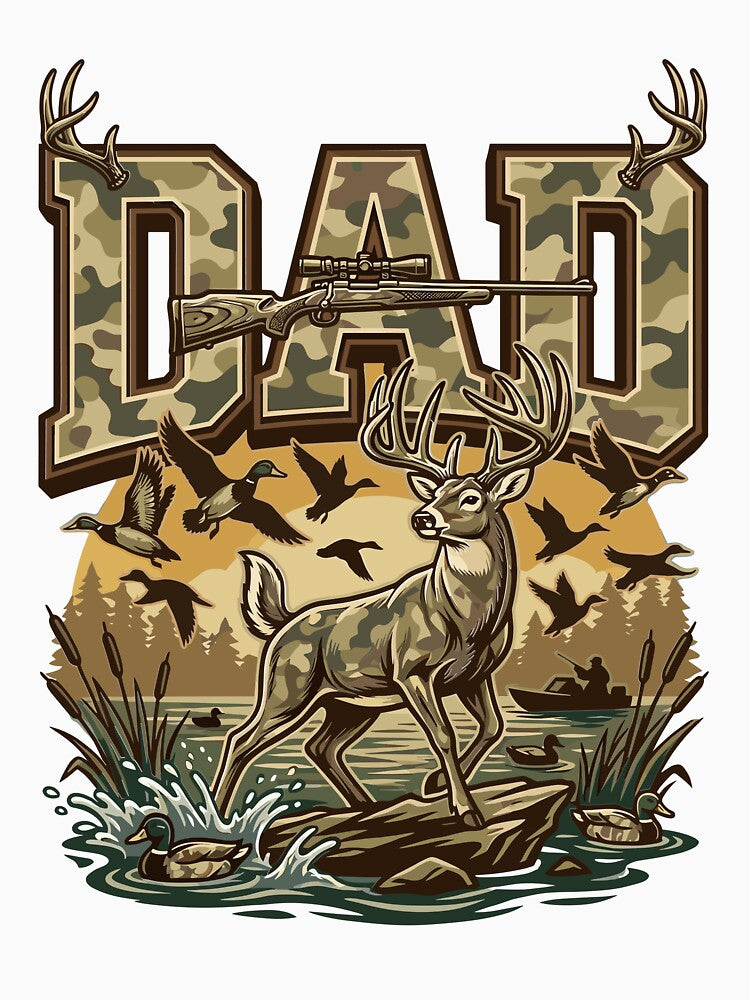 Hunting Dad Deer Duck Hunter Father's Day Gift by KroghDs