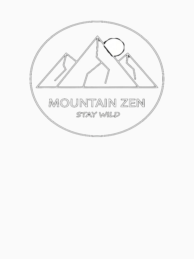 Minimalist Geometric Mountain Sunset Design | Zen Nature Line Art by Amazing-Shop5T