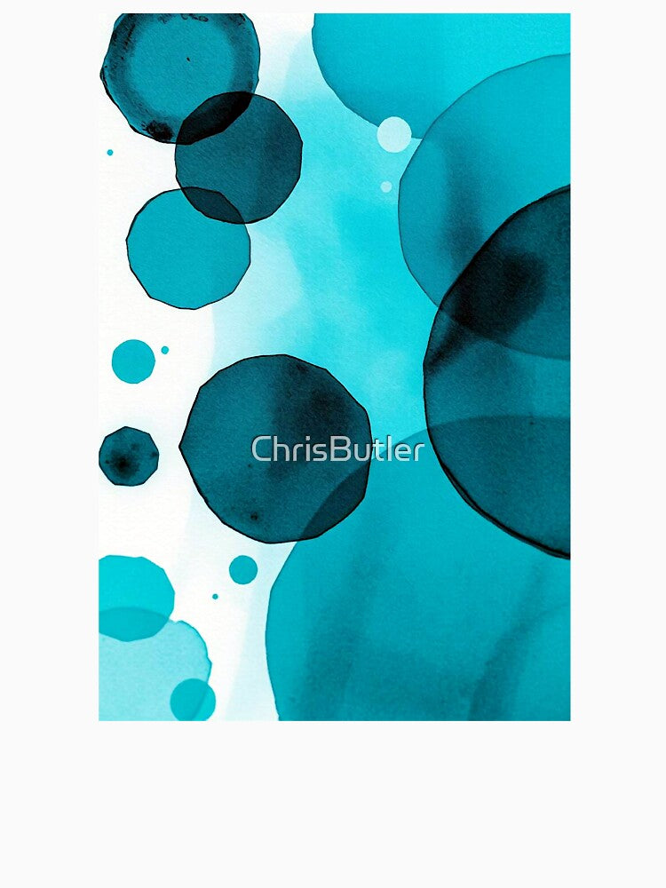 Teal Watercolor Circles by ChrisButler