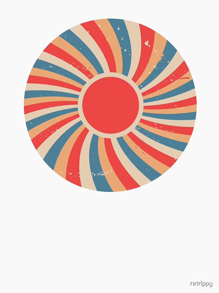 Retro Boho Sun, Abstract Sunburst 70s by retrippy