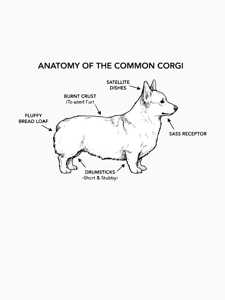 Anatomy Of A Corgi Loaf Funny Diagram by Petzzz