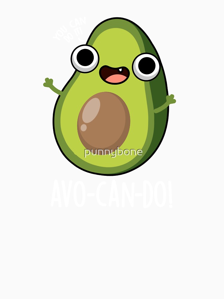 Avo-can-do Funny Avocado Puns (Dark BG) by punnybone