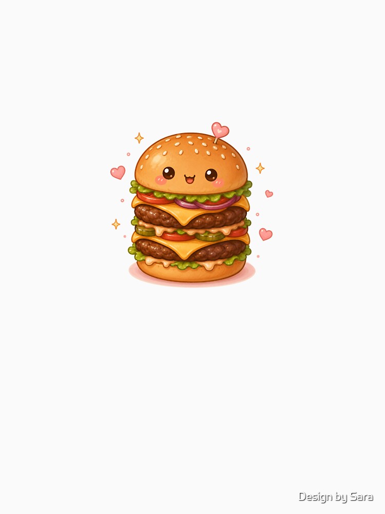 Kawaii double cheeseburger by Design by Sara