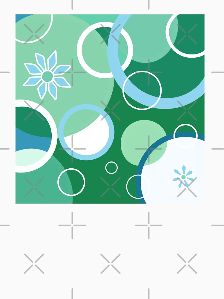Green Geometric Circles Floral Boho by Sartoris Art