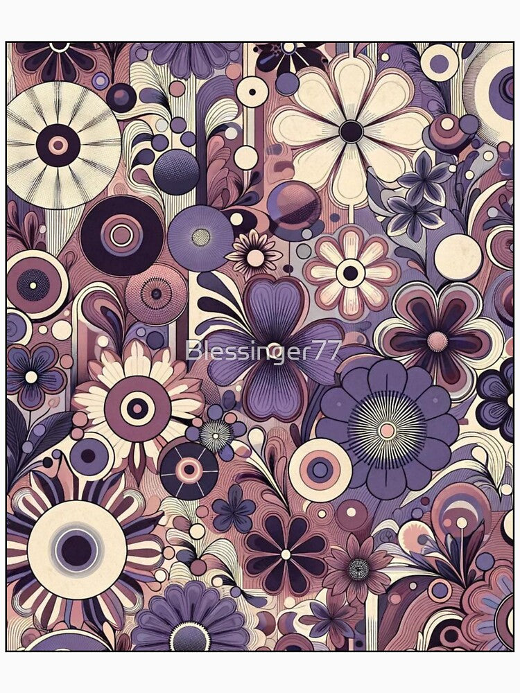 Vintage floral design 1970 purple tint by Blessinger77